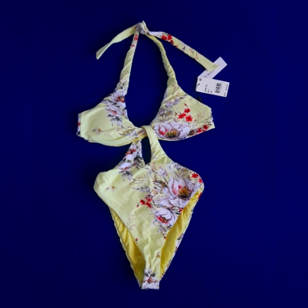BCBGeneration Yellow Floral Swimsuit